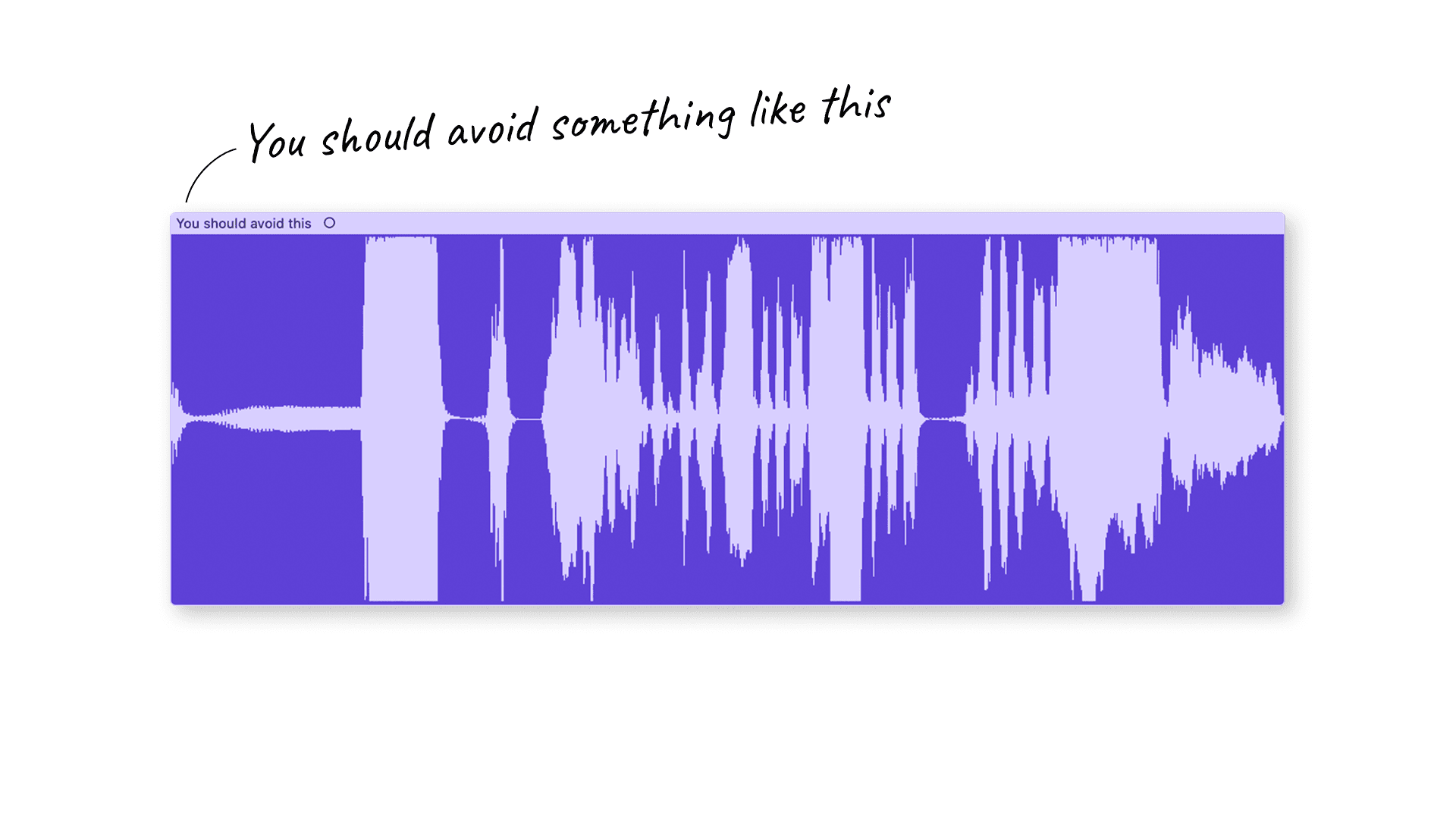 Waveform showing clipped audio peaks